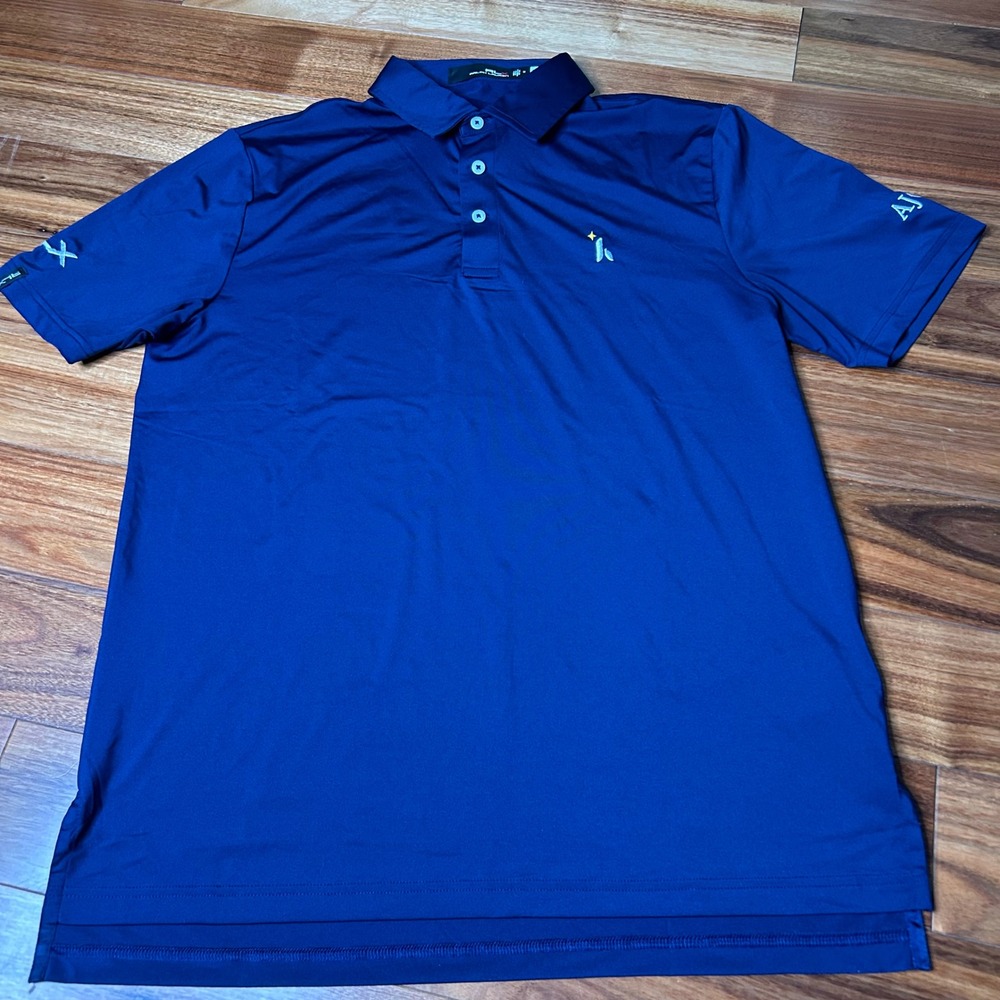 RLX Ralph Lauren Men's Golf Polo Shirt AJGA Logo Blue‎ Medium